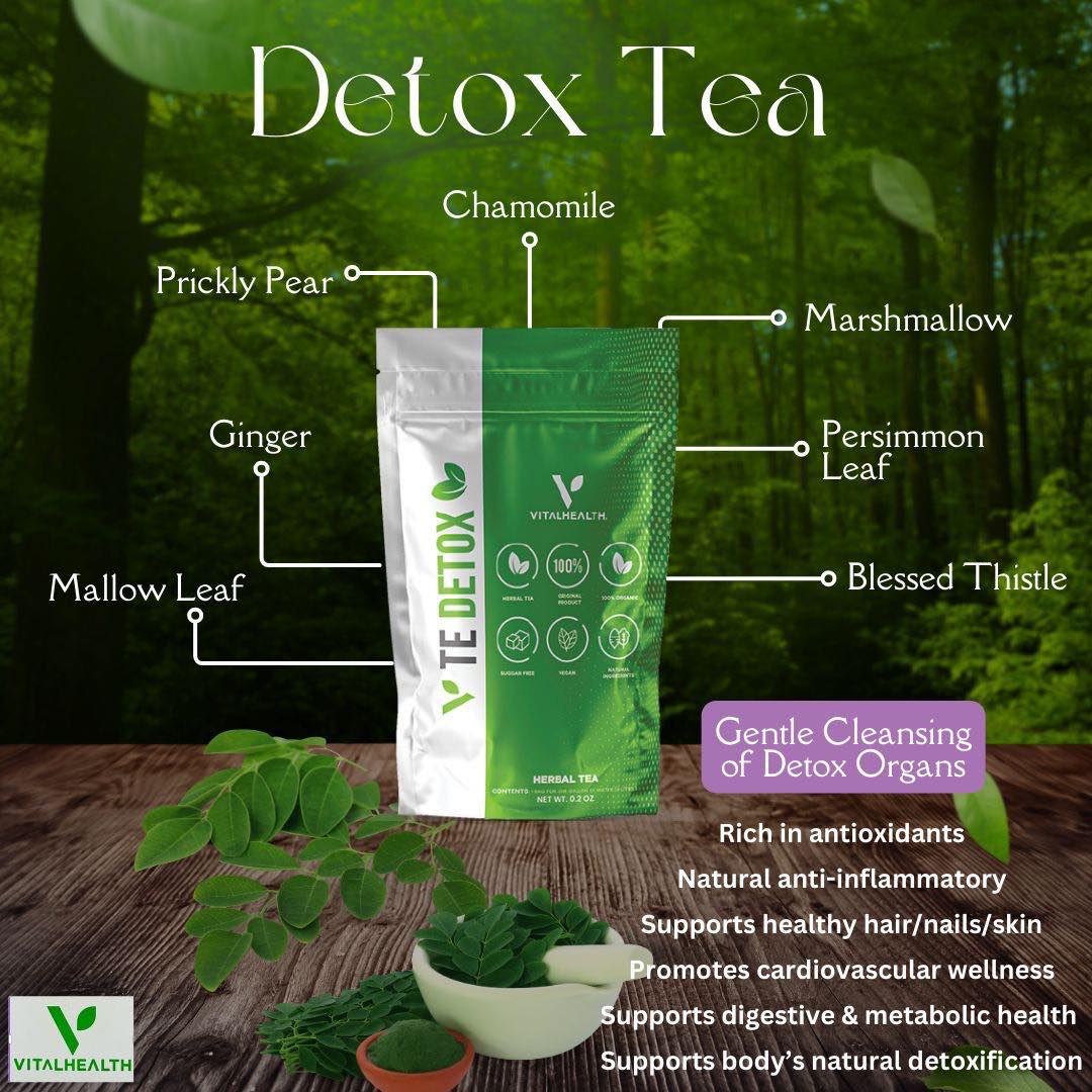 TE DETOX by Vitalhealth -Herbal Detox Drink (1 bag) gentle cleanse, may detox organs