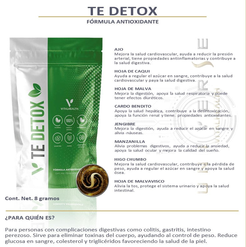 TE DETOX by Vitalhealth -Herbal Detox Drink (1 bag) gentle cleanse, may detox organs